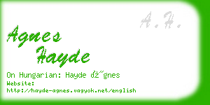 agnes hayde business card